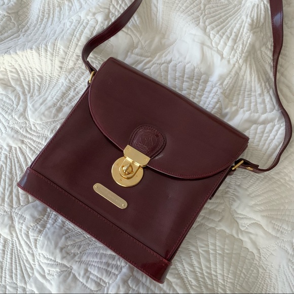 Sold - Vintage Polo Ralph Lauren Burgundy Crossbody Bag - Picture 9 of 15